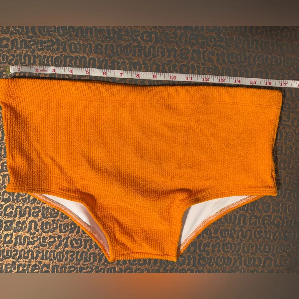 Vibrant Orange Square Cut Swim Trunks - Picture 6 of 8